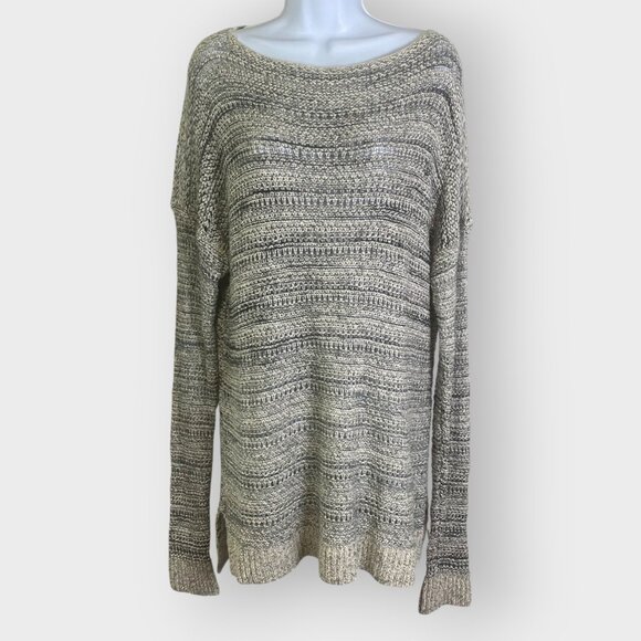 Vince Long Line Sweater | L | Linen Silk Blend | Open Knit Slub | Beachy Summer - Picture 1 of 11
